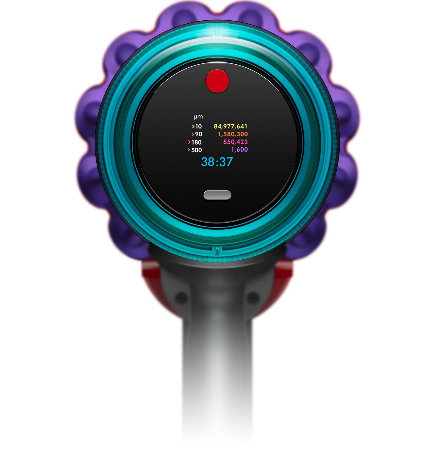 LCD screen on Gen5detect vacuum counting particles